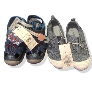 Paw Patrol Size 10 Light-up Sandal and Cat & Jack Size 11 Slip-on Bundle